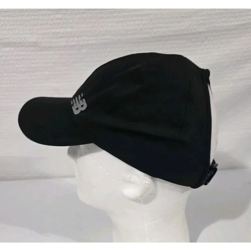 New Balance High Pony Performance Running Hat Cap Strapback Adjustable Black
